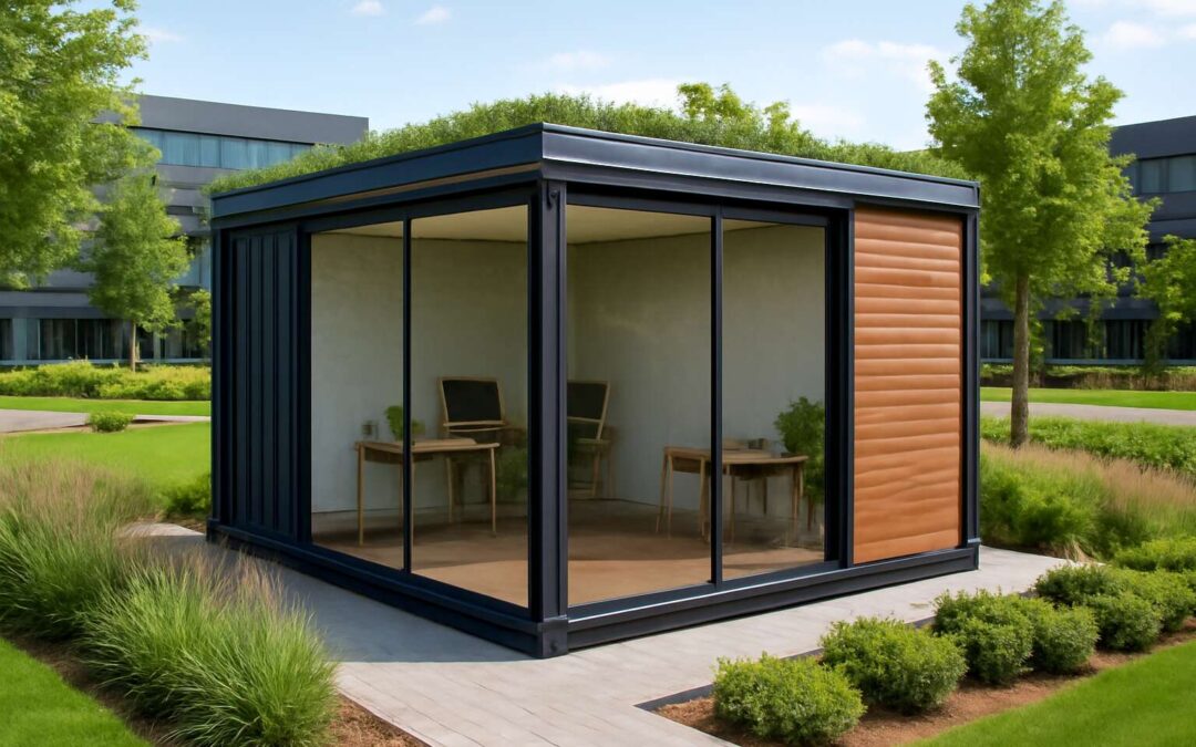 Urban Innovation: containers converted to offices reshape small-city workspaces.